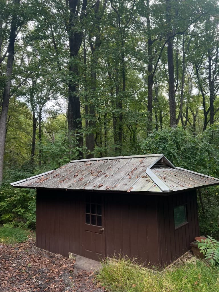 Before professional roof washing showing dirt, algae, and stains on a residential roof