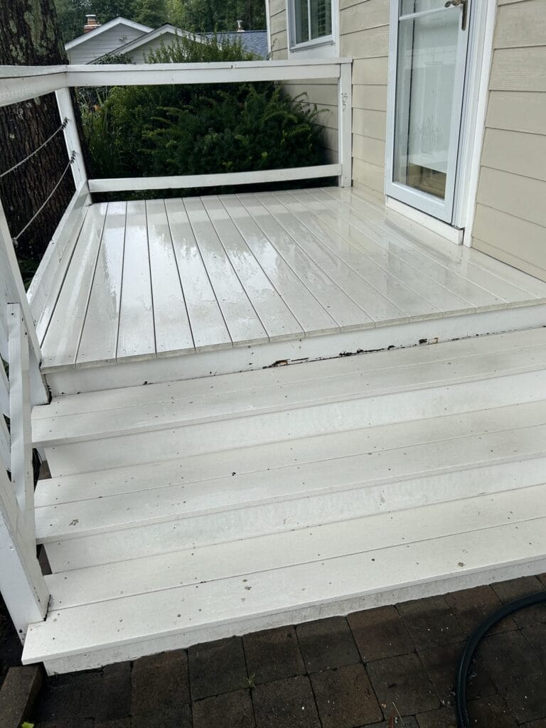 Professional window cleaning and restoration service at a residential home